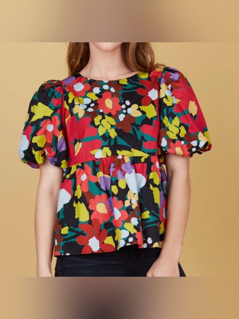 NWT CROSBY by Mollie Burch Remy Top Woodlands Red Floral Print, Size XS